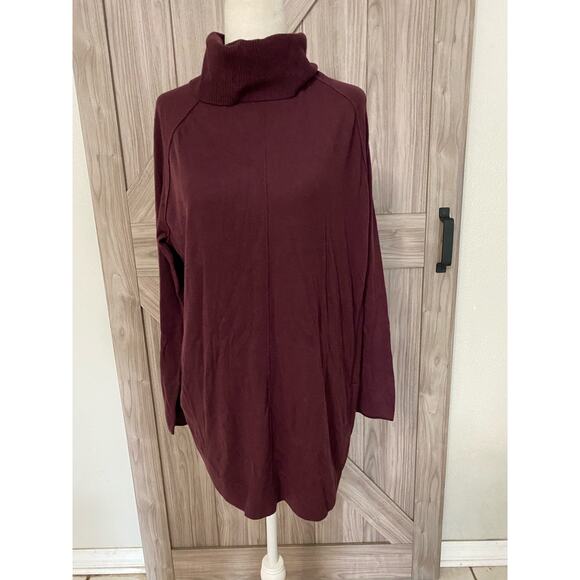 NWT Caslon wine small turtleneck tunic - Picture 1 of 5